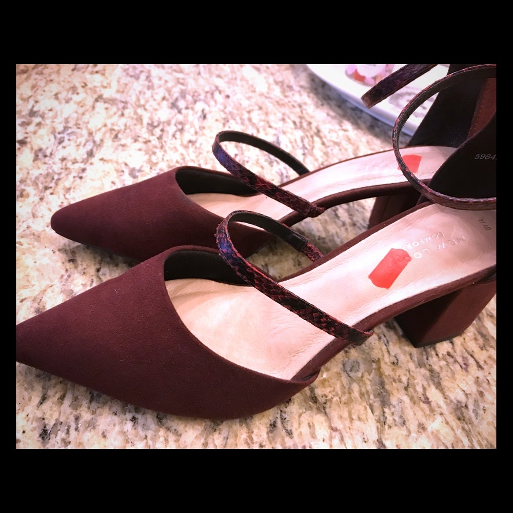 Trendy ankle strap low heels